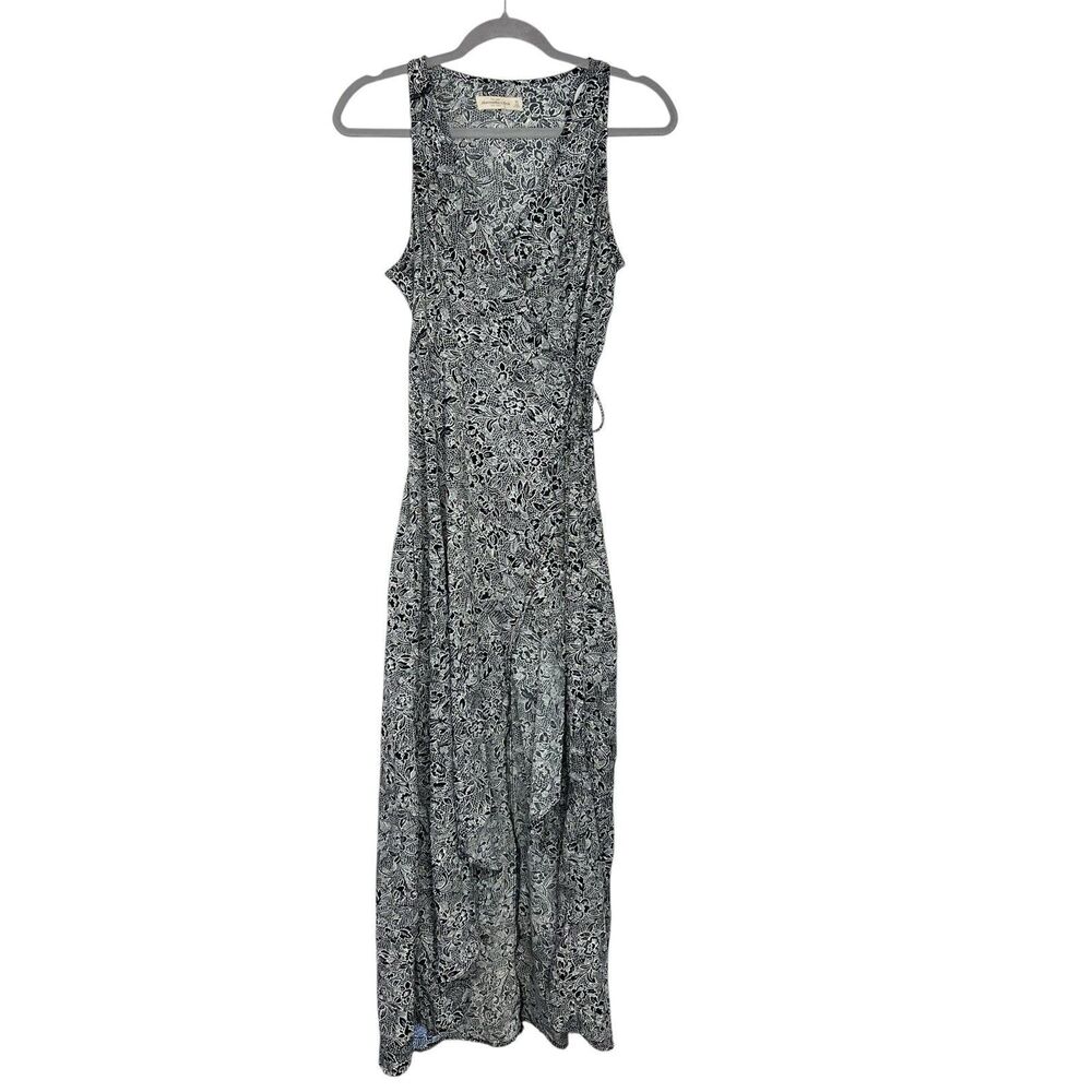 Abercrombie & Fitch Women’s Floral Wrap Maxi Dress Boho Size XS Black & White